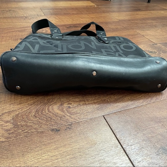 Kenneth Cole reaction black tote computer bag purse black zipper straps - Picture 4 of 11